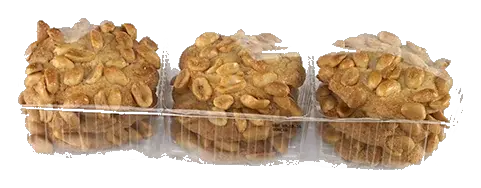 Pindakoeken verpakt in een tray