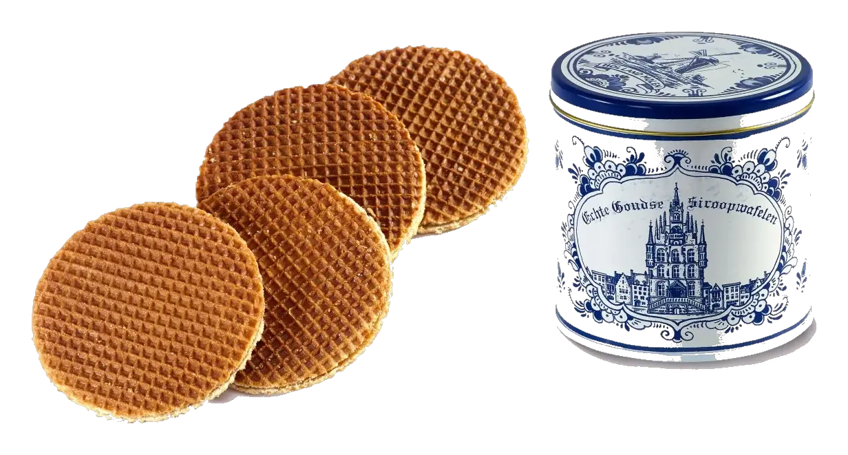 Stroopwafels en een Delfts blauw blik